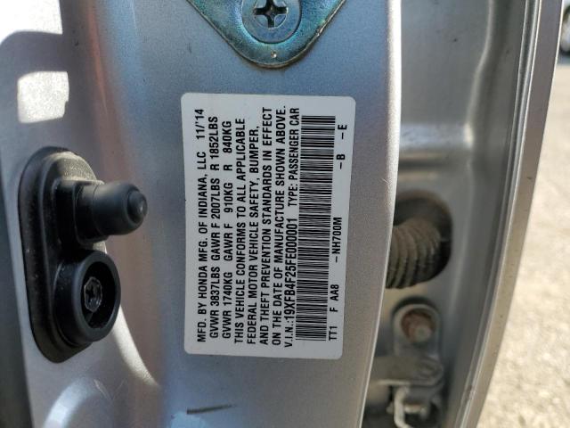 19XFB4F25FE000001 - 2015 HONDA CIVIC HYBRID SILVER photo 12