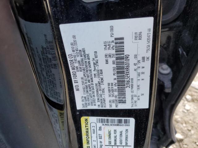 3LN6L5E9XHR601090 - 2017 LINCOLN MKZ RESERVE შავი ფოტო 12