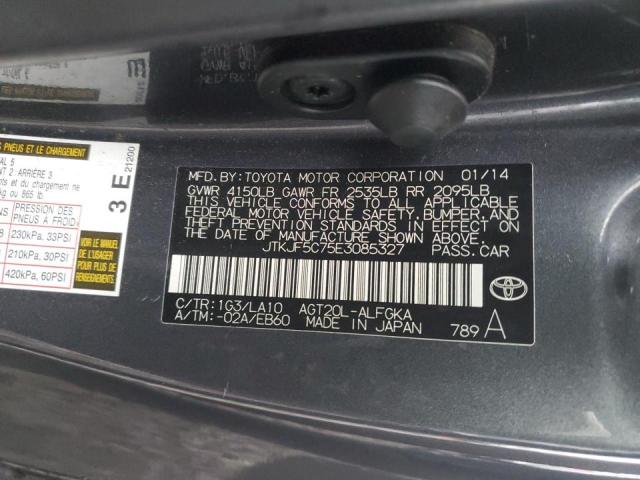 JTKJF5C75E3085327 - 2014 TOYOTA SCION TC GRAY photo 13