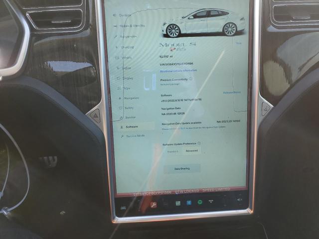 5YJSA1CP6CFP01586 - 2012 TESLA MODEL S თეთრი ფოტო 9