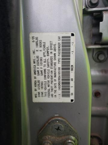 1HGCM56785A165168 - 2005 HONDA ACCORD EX SILVER photo 12