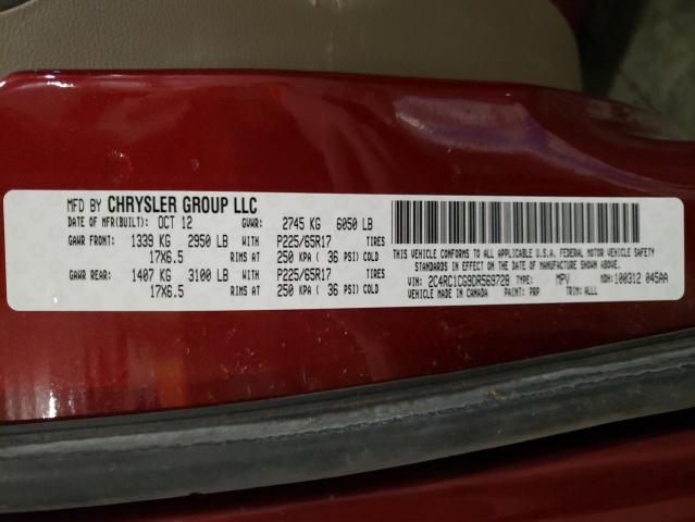 2C4RC1CG9DR569728 - 2013 CHRYSLER TOWN & COU TOURING L RED photo 14