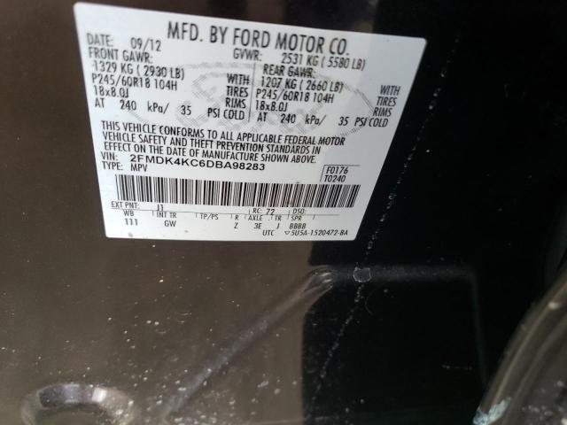 2FMDK4KC6DBA98283 - 2013 FORD EDGE LIMITED BROWN photo 13