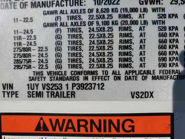 1UYVS2531P3923712 - 2023 UTILITY TRAILER WHITE photo 10