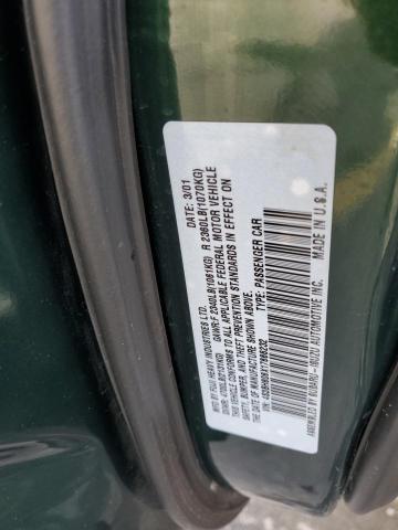 4S3BH806X17666232 - 2001 SUBARU LEGACY OUTBACK H6 3.0 LL BEAN GREEN photo 12