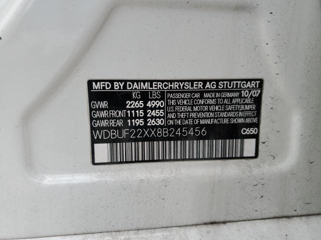 WDBUF22XX8B245456 - 2008 MERCEDES-BENZ E 320 CDI WHITE photo 12