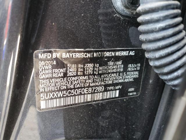 5UXXW5C50F0E87289 - 2015 BMW X4 XDRIVE35I BLACK photo 13