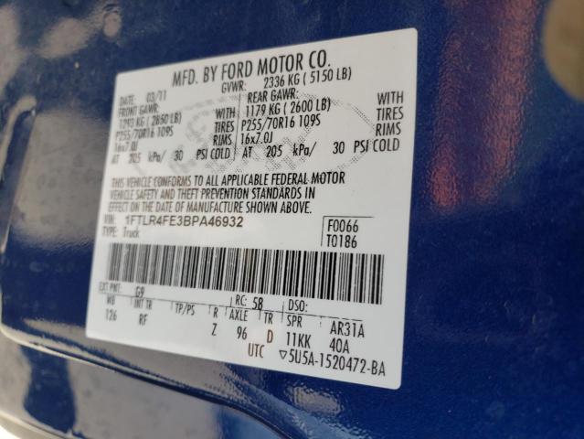 1FTLR4FE3BPA46932 - 2011 FORD RANGER SUPER CAB BLUE photo 12