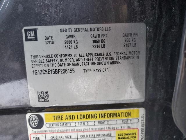 1G1ZC5E15BF256155 - 2011 CHEVROLET MALIBU 1LT Gri fotoğraf 12