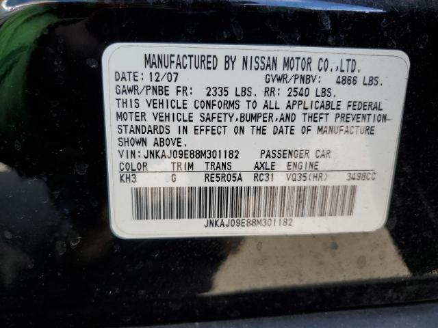 JNKAJ09E88M301182 - 2008 INFINITI EX30D AUTO BASE BLACK photo 14