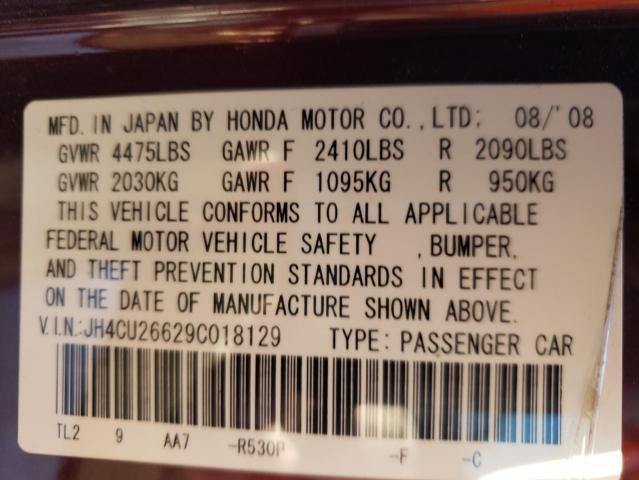 JH4CU26629C018129 - 2009 ACURA TSX BURGUNDY photo 12