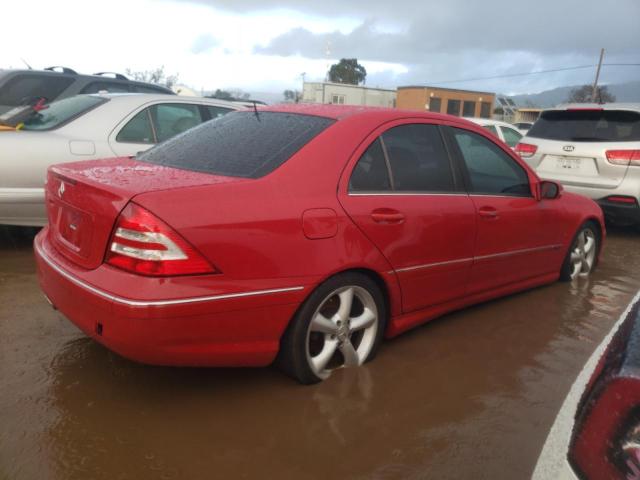 WDBRF52H26F767990 - 2006 MERCEDES-BENZ C 230 RED photo 3