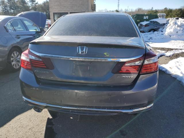 1HGCR2F52GA139912 - 2016 HONDA ACCORD SPORT GRAY photo 6