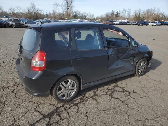 JHMGD38667S062898 - 2007 HONDA FIT S შავი ფოტო 3
