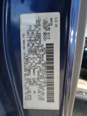 5TBRT341X4S449264 - 2004 TOYOTA TUNDRA ACCESS CAB SR5 BLUE photo 12