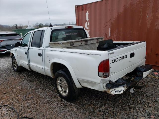 1B7HL38X02S690479 - 2002 DODGE DAKOTA QUAD SPORT WHITE photo 2