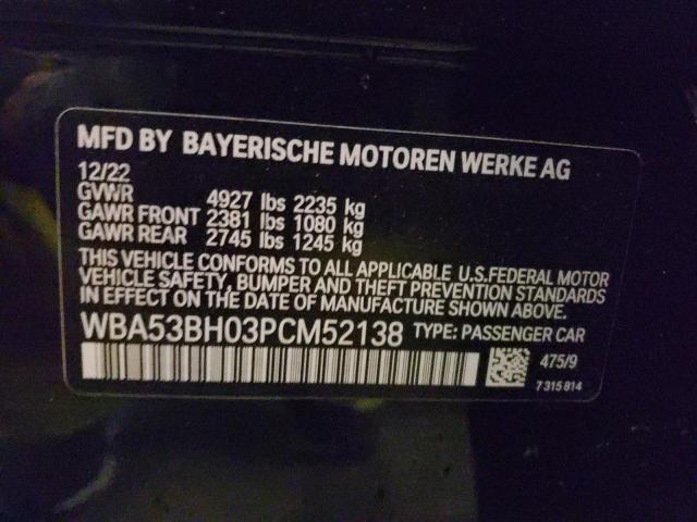 WBA53BH03PCM52138 - 2023 BMW 530 I BLACK photo 13