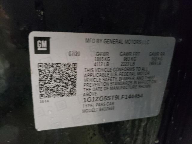 1G1ZG5ST9LF144454 - 2020 CHEVROLET MALIBU RS 黑色 照片 12