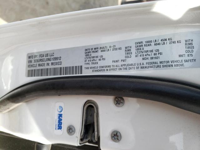 3C6UR5CLXNG109912 - 2022 RAM 2500 TRADESMAN Beyaz fotoğraf 12