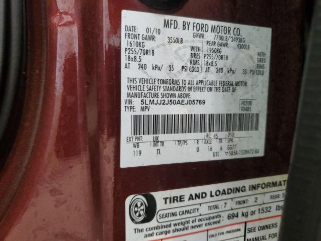 5LMJJ2J50AEJ05769 - 2010 LINCOLN NAVIGATOR BURGUNDY photo 14