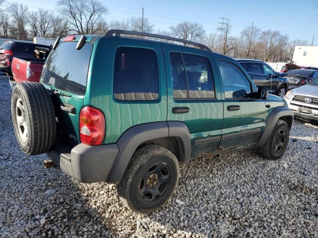 1J4GL48K54W104032 - 2004 JEEP LIBERTY SPORT GREEN photo 3