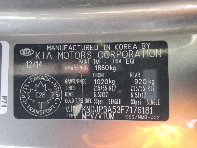 KNDJP3A53F7176181 - 2015 KIA SOUL + SILVER photo 12