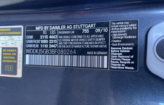 WDDKJ5GB3BF080264 - 2011 MERCEDES-BENZ E 350 BLUE photo 10