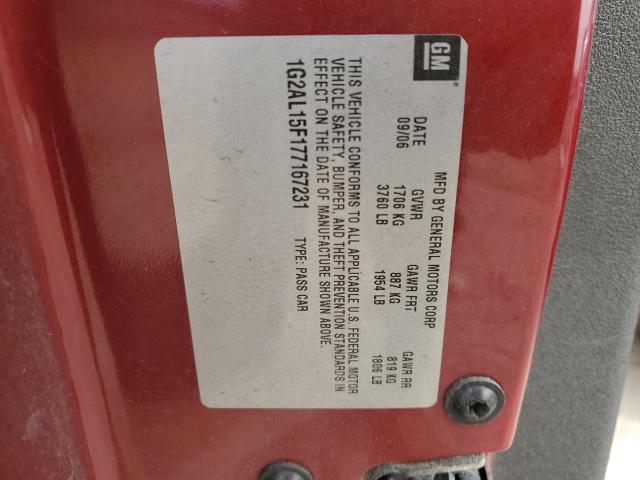 1G2AL15F177167231 - 2007 PONTIAC G5 Bordo fotoğraf 12
