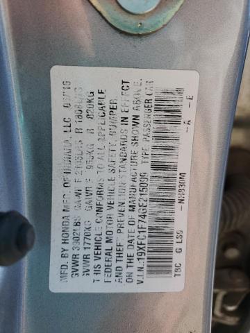 19XFC1F74GE215099 - 2016 HONDA CIVIC EXL SILVER photo 13