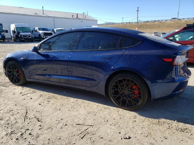 5YJ3E1EC1NF130451 - 2022 TESLA MODEL 3 BLUE photo 2