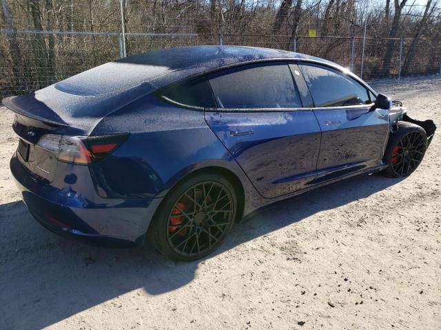 5YJ3E1EC1NF130451 - 2022 TESLA MODEL 3 BLUE photo 3