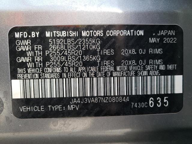 JA4J3VA87NZ080844 - 2022 MITSUBISHI OUTLANDER SEL GRAY photo 13