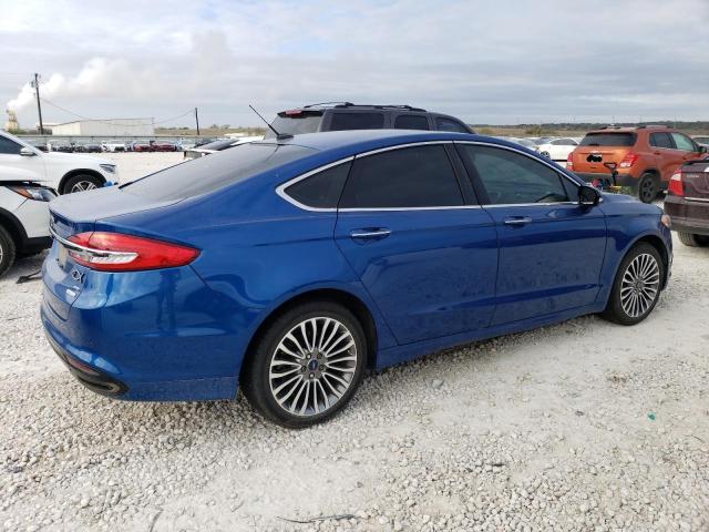 3FA6P0H94HR406762 - 2017 FORD FUSION SE BLUE photo 3