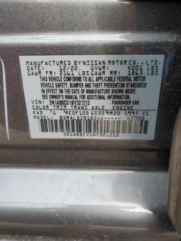 3N1AB8CV1NY321212 - 2022 NISSAN SENTRA SV GRAY photo 13