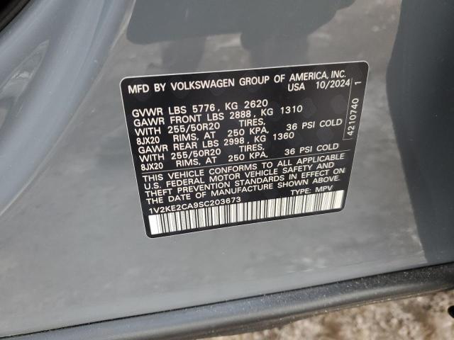 1V2KE2CA9SC203673 - 2025 VOLKSWAGEN ATLAS CROS SE Сірий фото 14