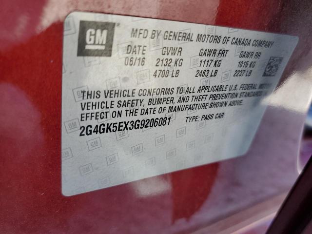 2G4GK5EX3G9206081 - 2016 BUICK REGAL 勃艮第红 照片 12