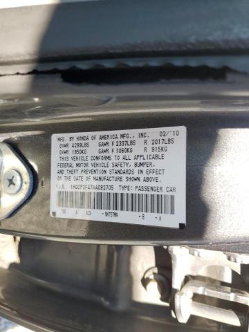 1HGCP2F47AA092705 - 2010 HONDA ACCORD LXP GRAY photo 12