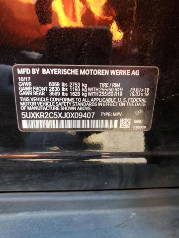 5UXKR2C5XJ0X09407 - 2018 BMW X5 SDRIVE35I Սև լուսանկար 13