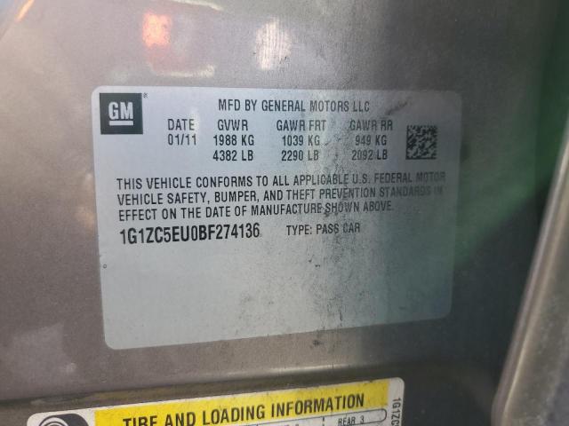 1G1ZC5EU0BF274136 - 2011 CHEVROLET MALIBU 1LT BROWN photo 12