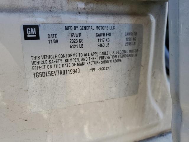 1G6DL5EV7A0119940 - 2010 CADILLAC CTS PERFORMANCE COLLECTION WHITE photo 12