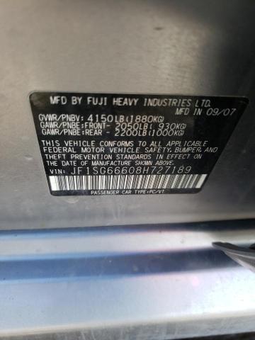 JF1SG66608H727189 - 2008 SUBARU FORESTER SPORTS 2.5X SILVER photo 13