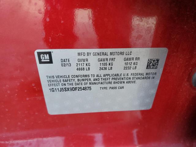 1G11J5SX9DF254875 - 2013 CHEVROLET MALIBU LTZ RED photo 12