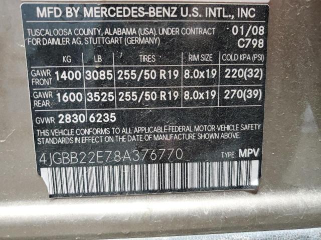 4JGBB22E78A376770 - 2008 MERCEDES-BENZ ML 320 CDI TAN photo 13