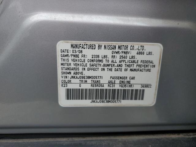 JNKAJ09E38M305771 - 2008 INFINITI EX35 BASE 银色 照片 13