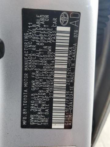 2T1BU4EE3BC614252 - 2011 TOYOTA COROLLA BASE SILVER photo 13