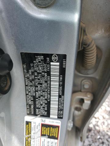 4T4BF1FK5FR480366 - 2015 TOYOTA CAMRY LE SILVER photo 12