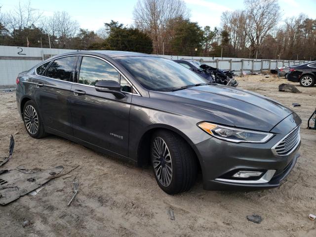 3FA6P0RU1JR207113 - 2018 FORD FUSION TITANIUM/PLATINUM HEV GRAY photo 4