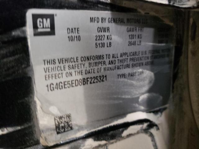 1G4GE5ED8BF225321 - 2011 BUICK LACROSSE CXS BLACK photo 12