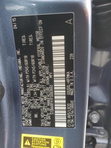 5TDKKRFH1FS083660 - 2015 TOYOTA HIGHLANDER XLE BLUE photo 13