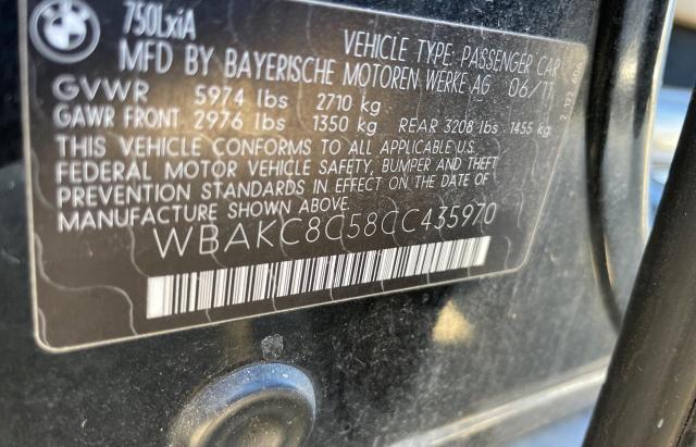 WBAKC8C58CC435970 - 2012 BMW 750 LXI GRAY photo 10